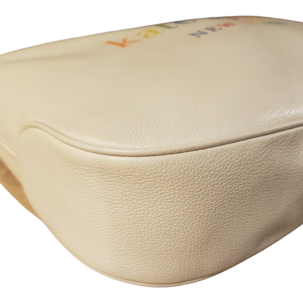 NWOT! Kate Spade White Leather Rainbow Lettered Purse w/ 2 Straps & Dusty - Picture 13 of 16